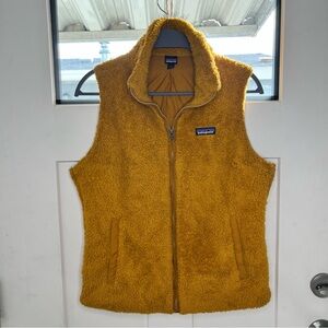 Patagonia Los Gatos Fleece Vest Women’s Large Mustard Gold Sherpa Zip Up